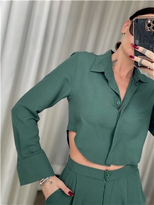 Zara Yeşil Gömlek & Pantolon Takım
