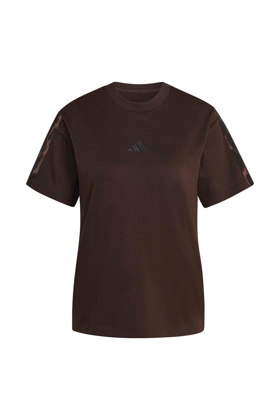 adidas W AOP 3S T INF Kahverengi Kadın   T-shirt KE8830