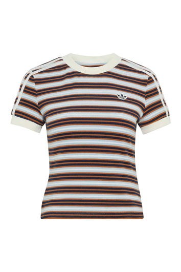 adidas Kadın  Mavi  T-shirt STRIPED TEE KY8115