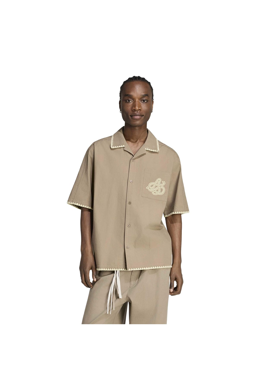 adidas Erkek Bej T-shirt RESORT S SHIRT KW8186