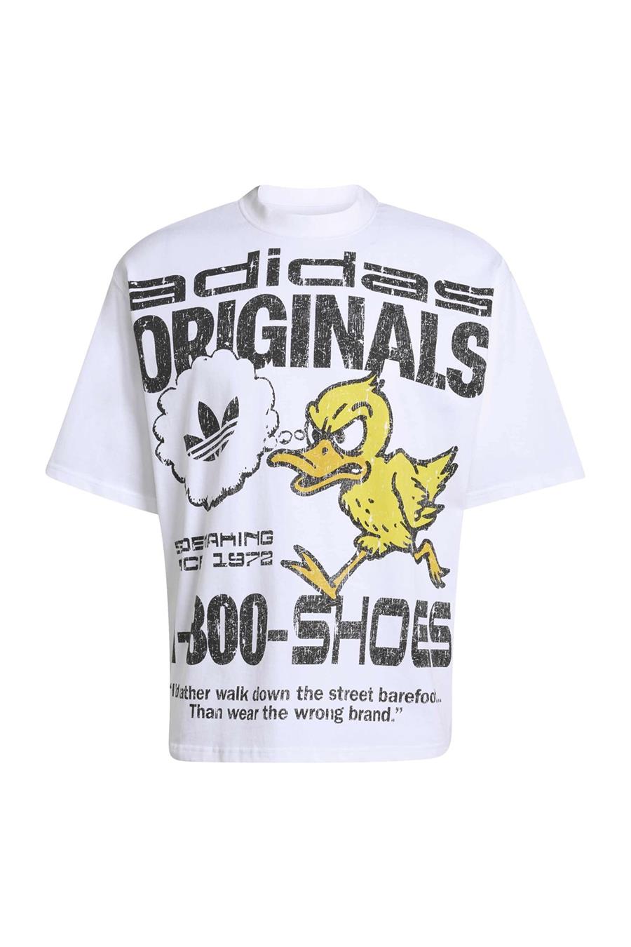 adidas  Erkek Beyaz  T-shirt DUCK GFX TEE KG6439