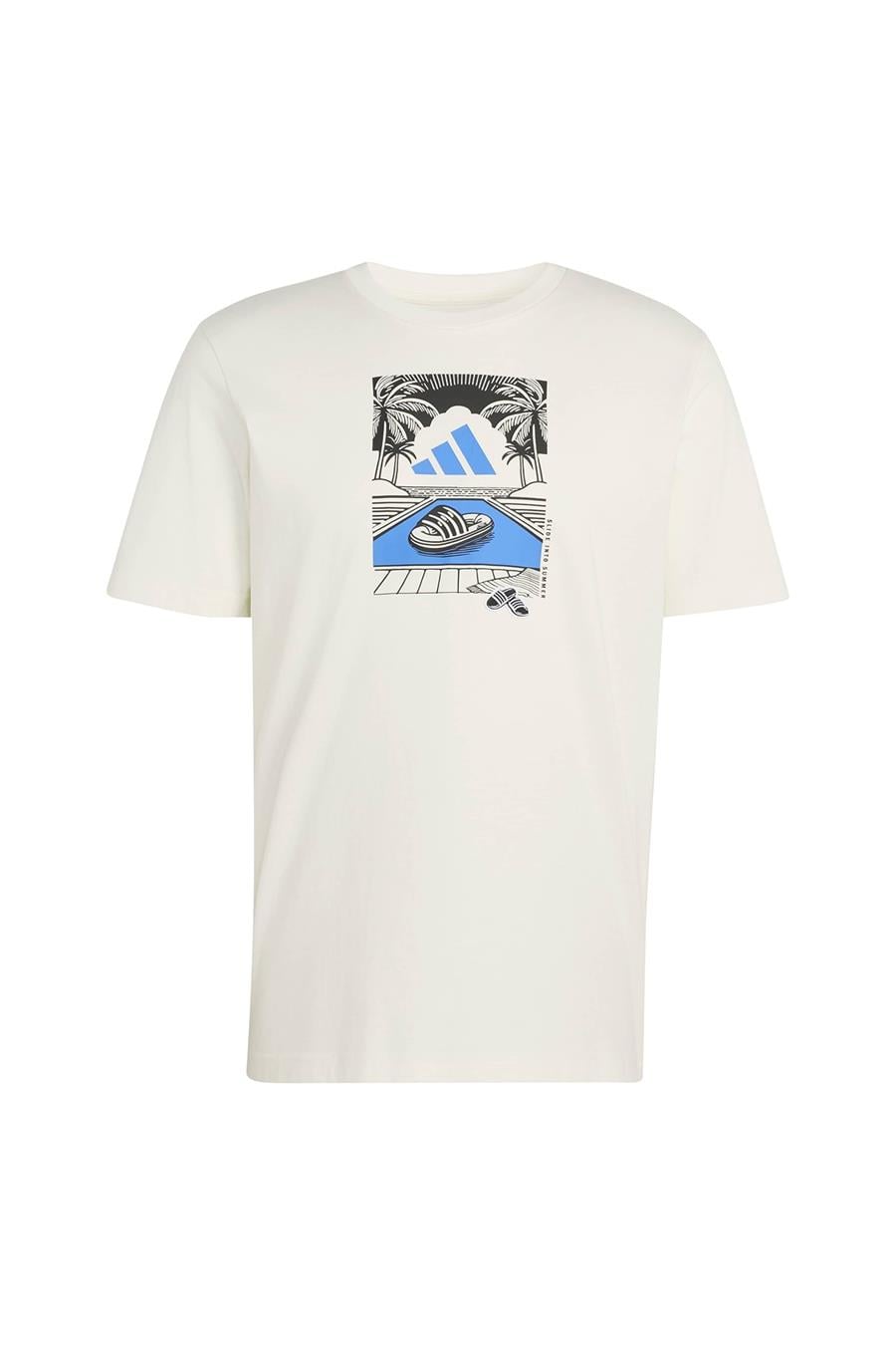adidas Erkek Beyaz  T-shirt M S SLIDE RX T JZ5001
