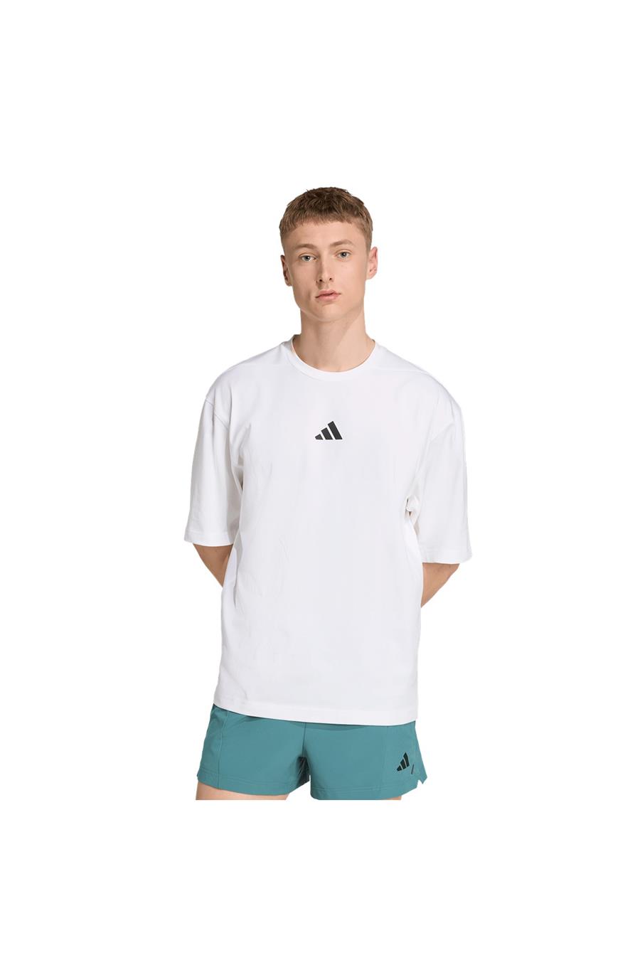 adidas Erkek  Beyaz  T-shirt OVERSIZE TEE JV9683