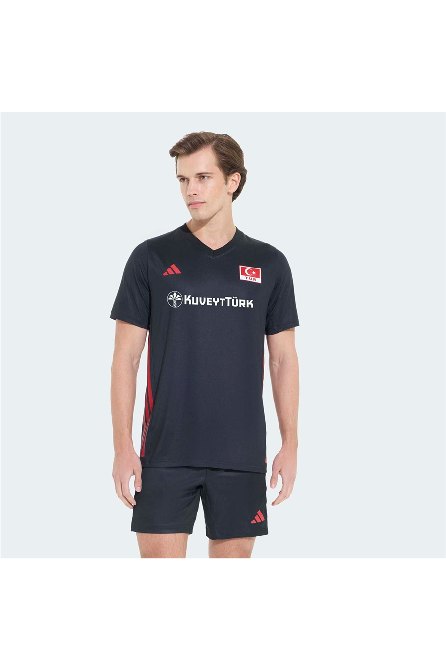 adidas Erkek  Siyah  Forma CUQuickset SS M TVF KM7473