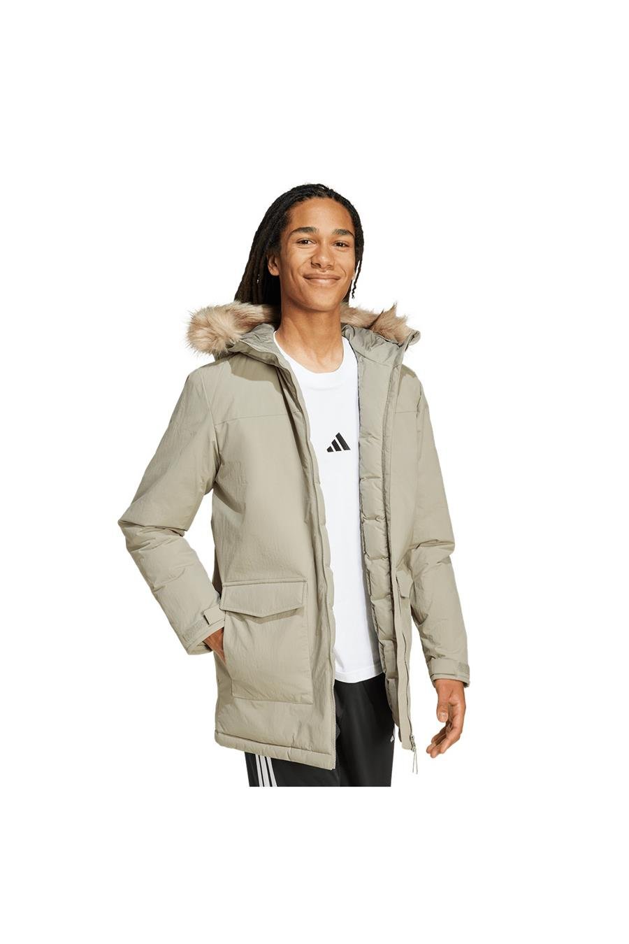 adidas Erkek Yeşil Mont PAVERIC FUR PAR JX7747