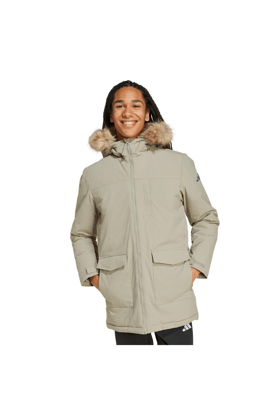 adidas Erkek Yeşil Mont PAVERIC FUR PAR JX7747