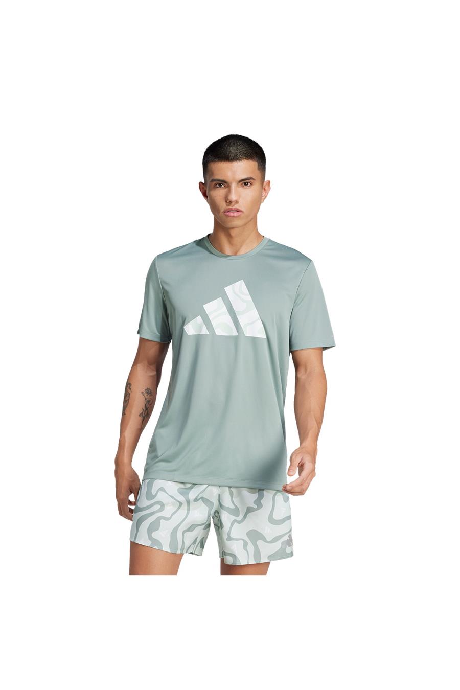 adidas Erkek  Yeşil  T-shirt RUN IT BL TEE M JD2334
