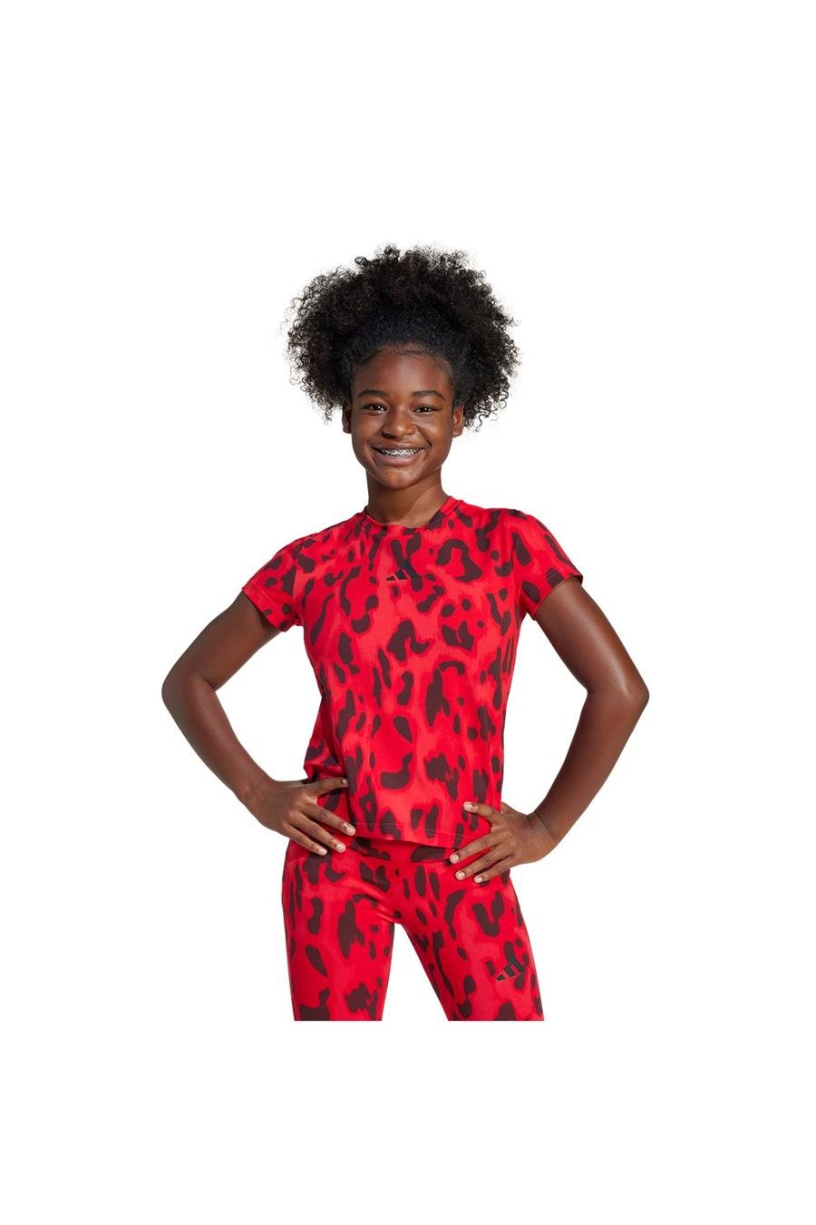 adidas JG FI AOP T Çocuk  Kırmızı  T-shirt JJ4794