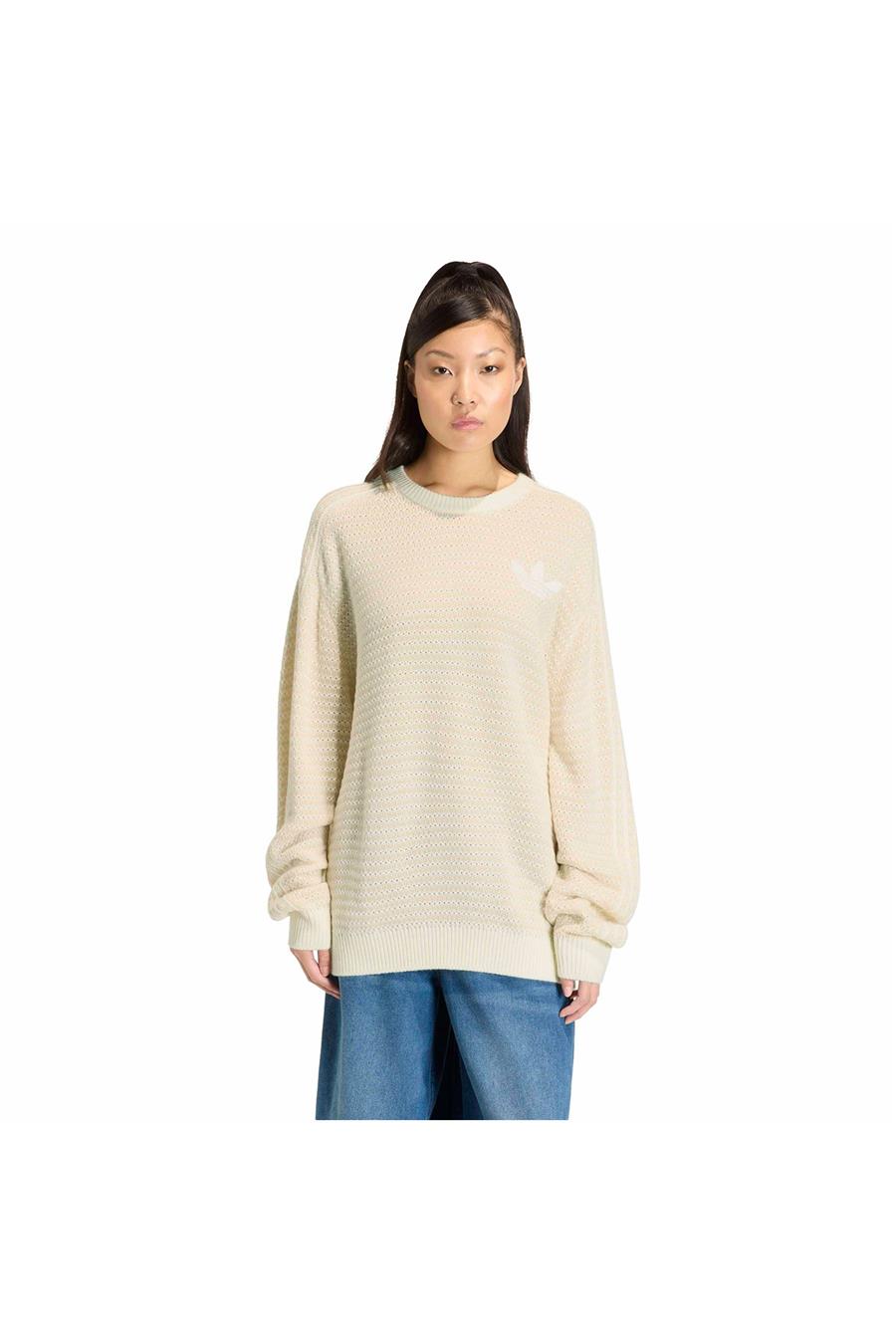 adidas Kadın  Beyaz  Sweatshirt KNIT SWEATER KQ6290