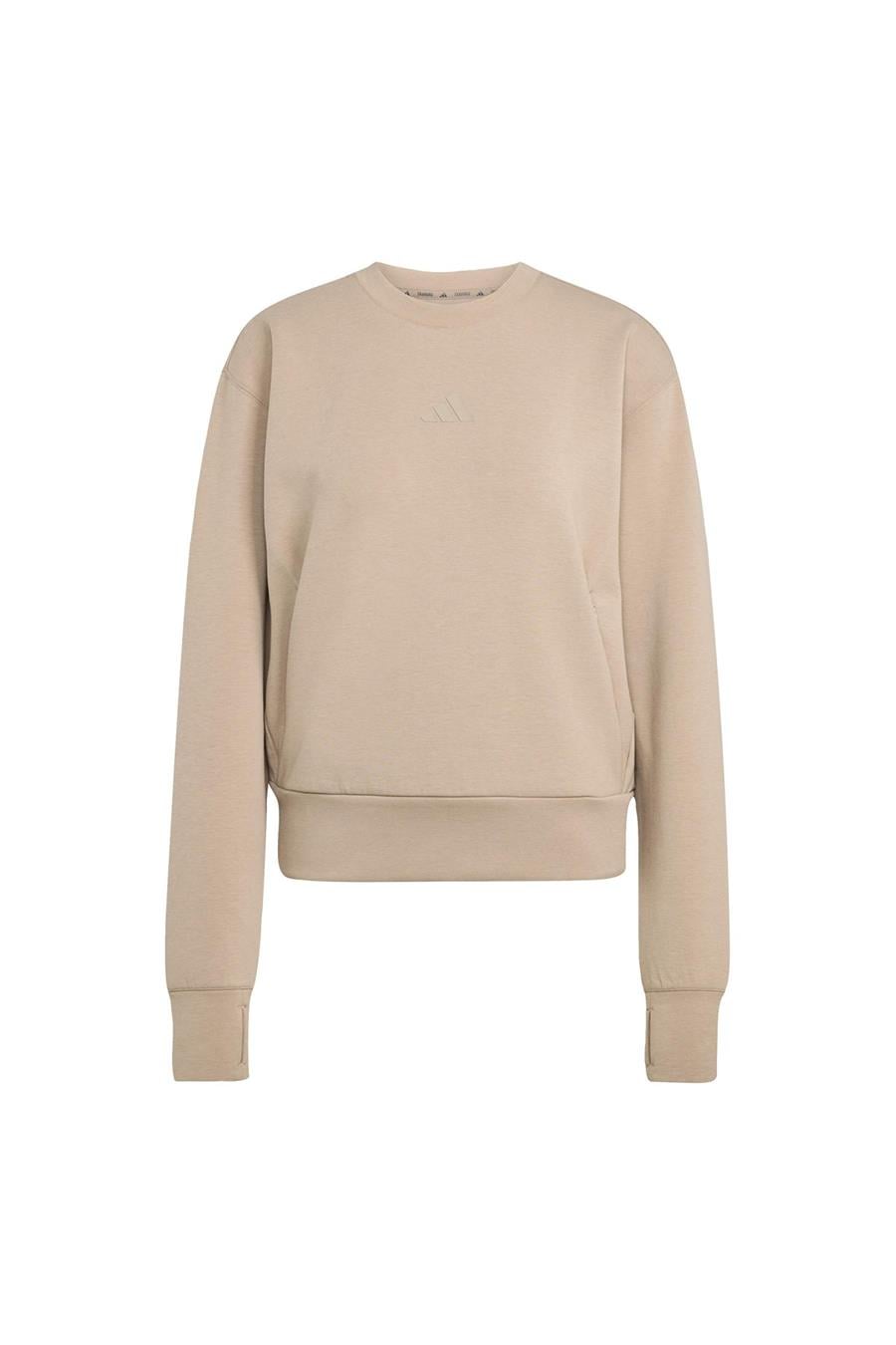 adidas Kadın  Kahverengi  Sweatshirt D4T KNIT CREW JX7304