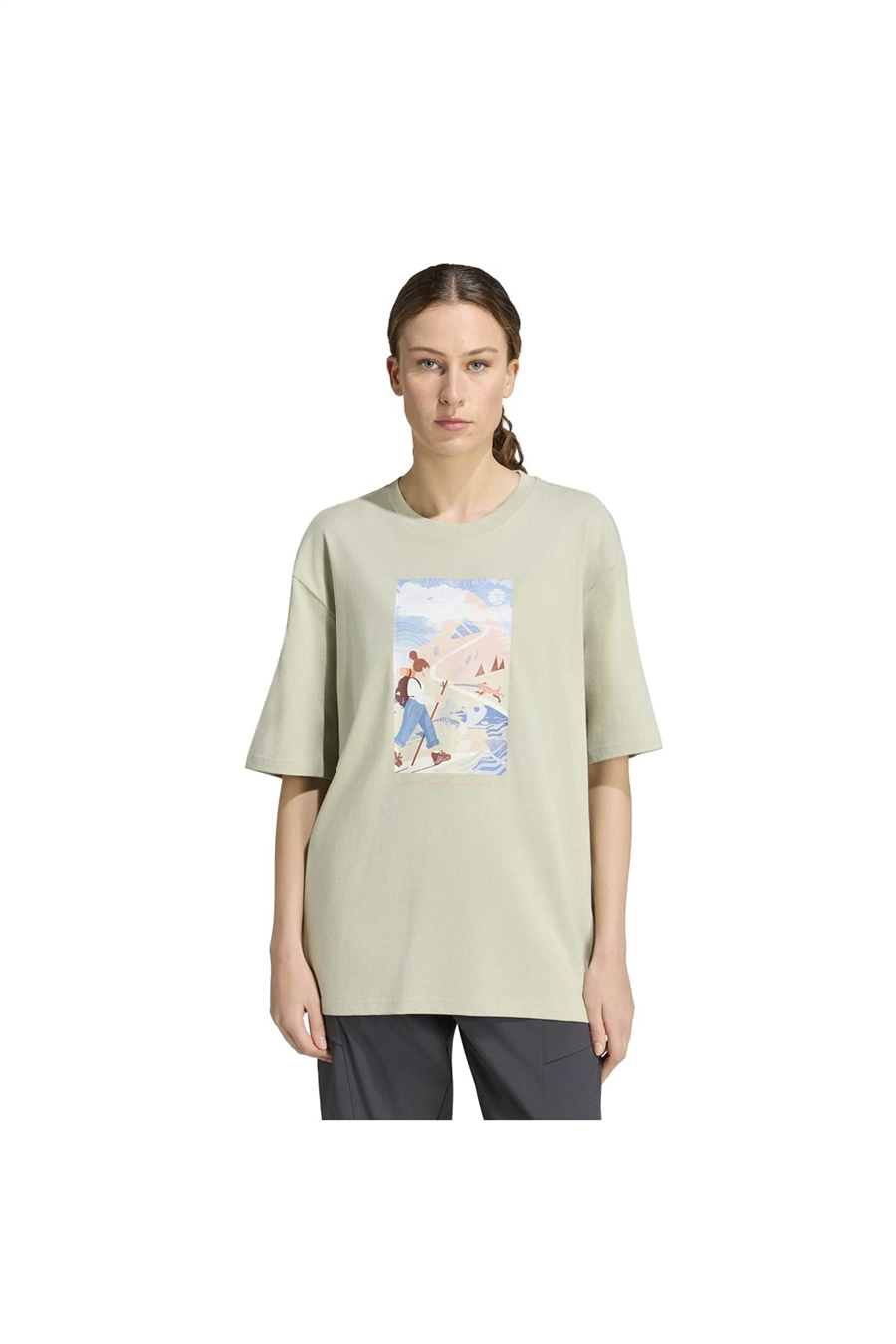 adidas Kadın T-shirt TERREX SECRET PATHS AHEAD GRAPHIC TSHIRT KS2523