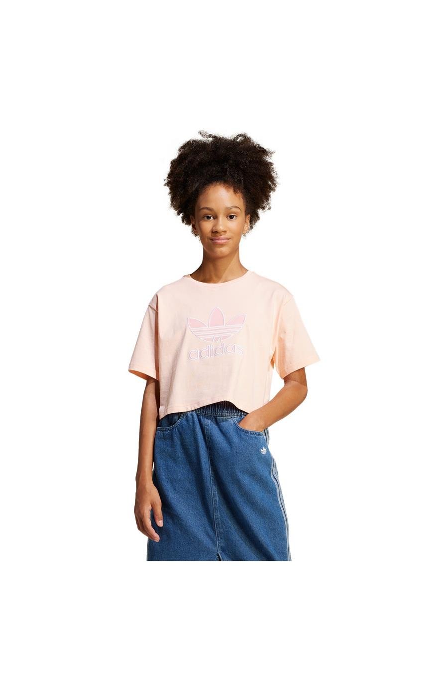 adidas Unisex  Pembe  T-shirt CROPPED TEE JC9138