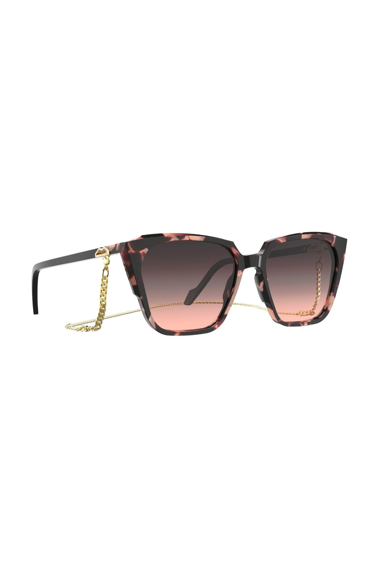 Original Vintage NAPLES BAY NB 03 Dark Pink 53 Kadın Güneş Gözlüğü