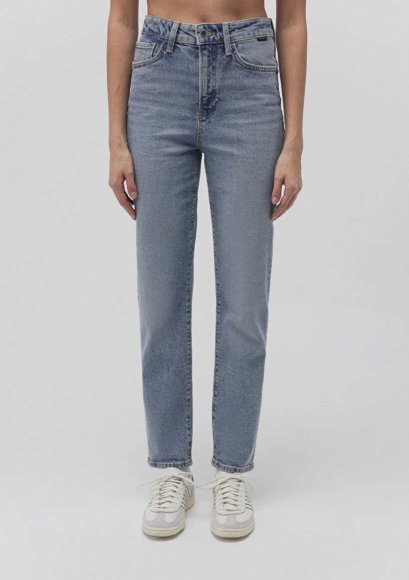 Kadın Açık Mavi M101077-30503 Star Mom Jeans