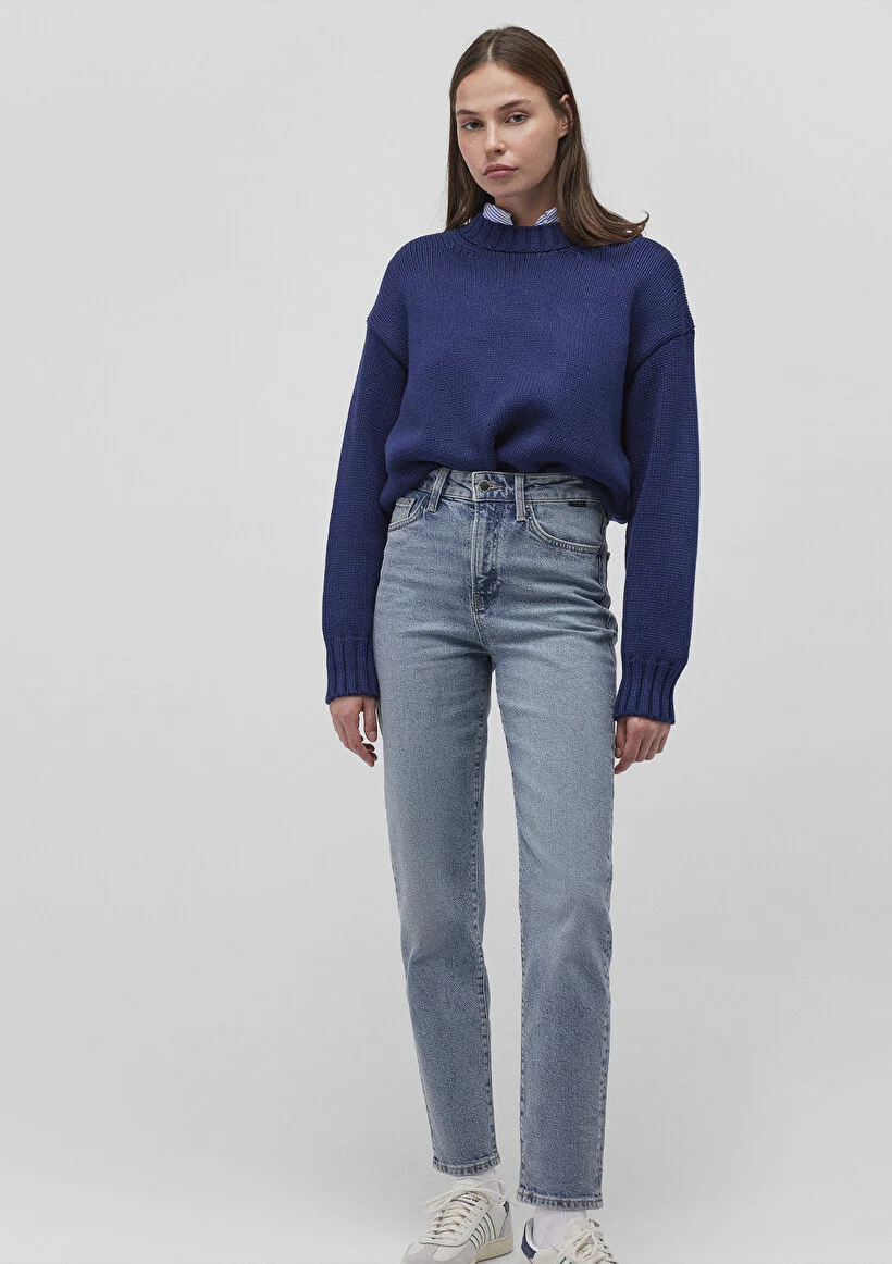 Kadın Açık Mavi M101077-30503 Star Mom Jeans