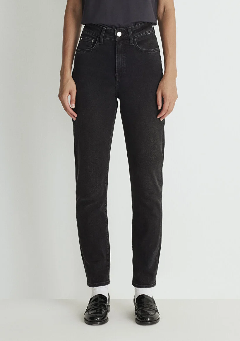 Kadın Siyah M101077-82224 Star Mom Jeans