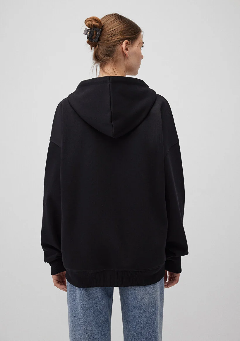 Kadın Siyah M1610221-900 Kapüşonlu Sweatshirt