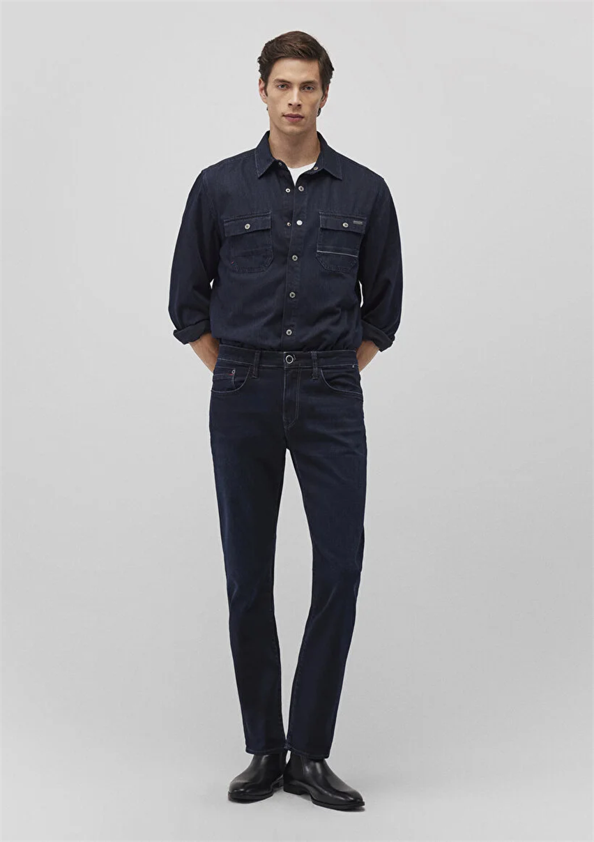 Erkek Lacivert M0037835208 Martin Straight Leg