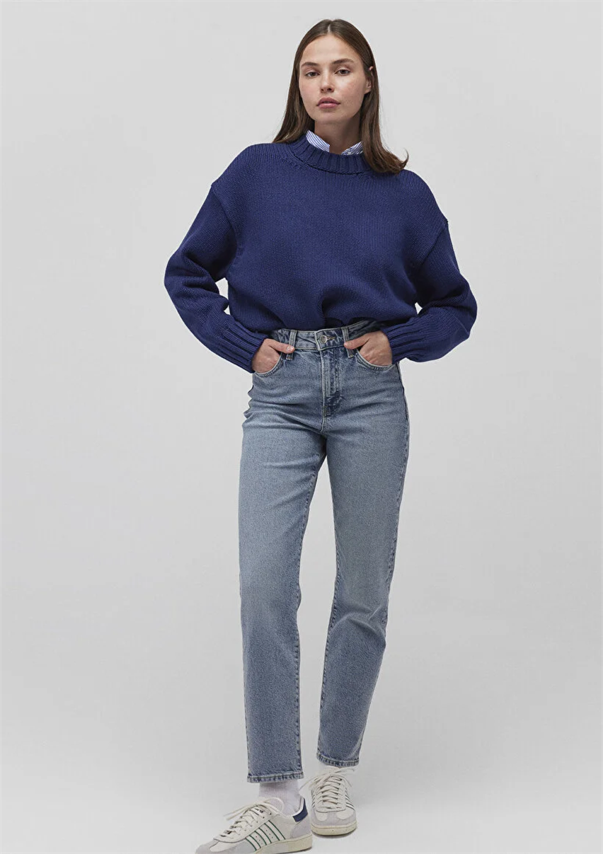 Kadın Açık Mavi M101077-30503 Star Mom Jeans
