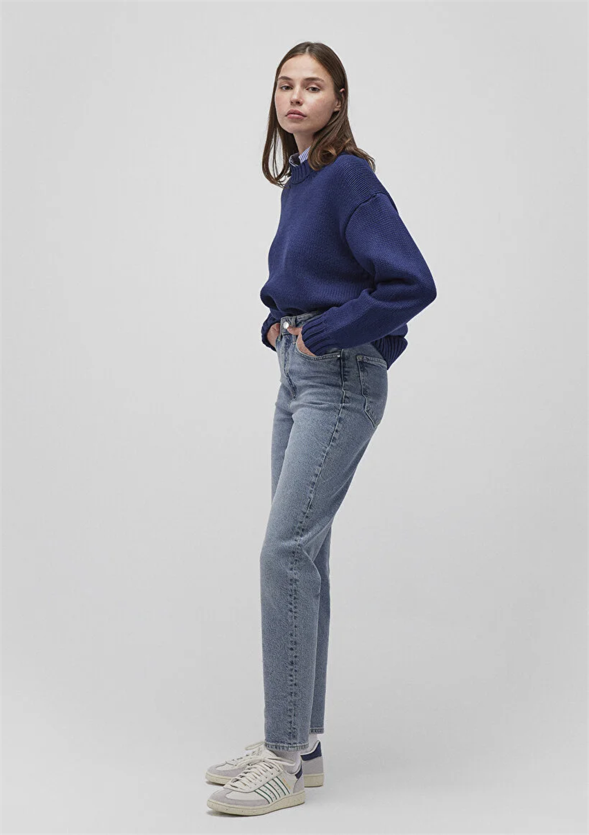 Kadın Açık Mavi M101077-30503 Star Mom Jeans