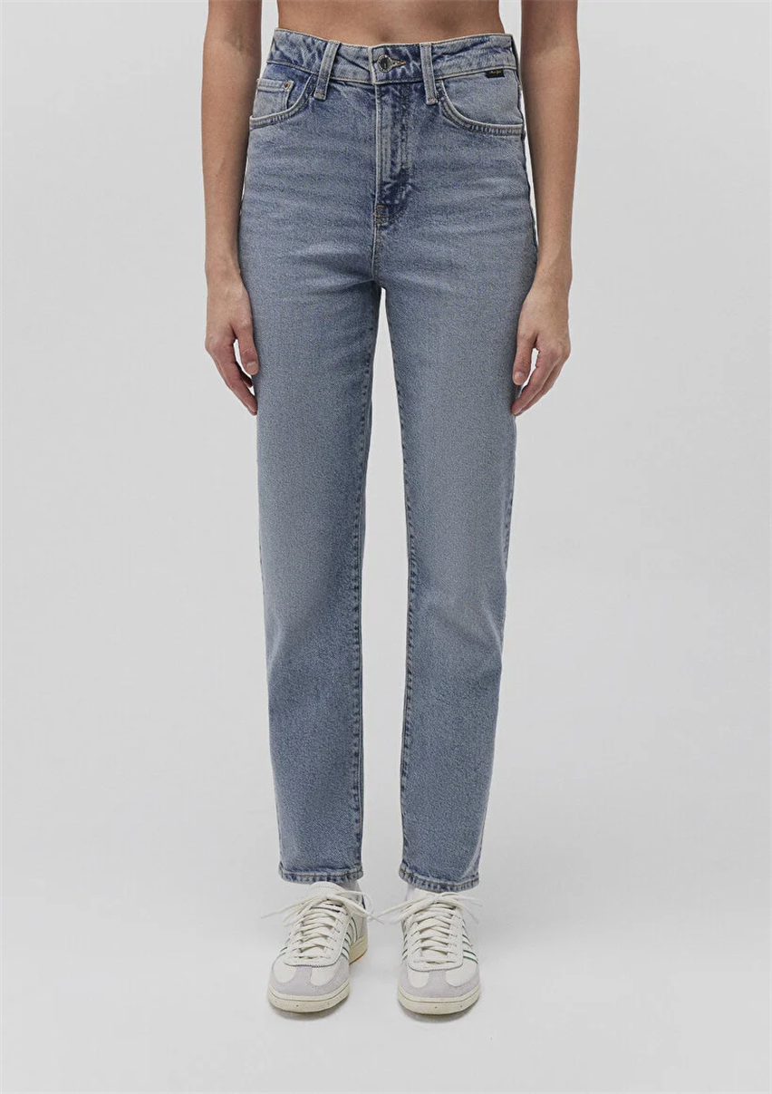 Kadın Açık Mavi M101077-30503 Star Mom Jeans