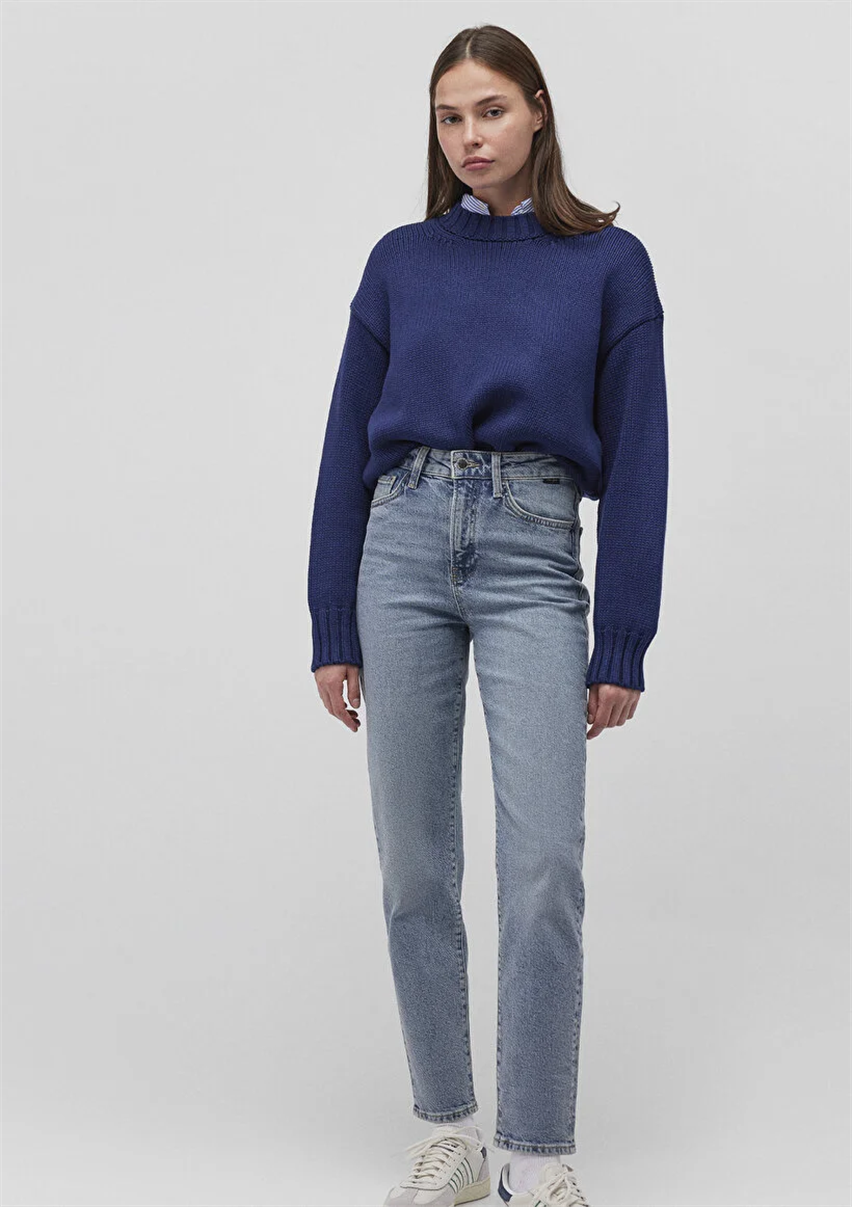 Kadın Açık Mavi M101077-30503 Star Mom Jeans