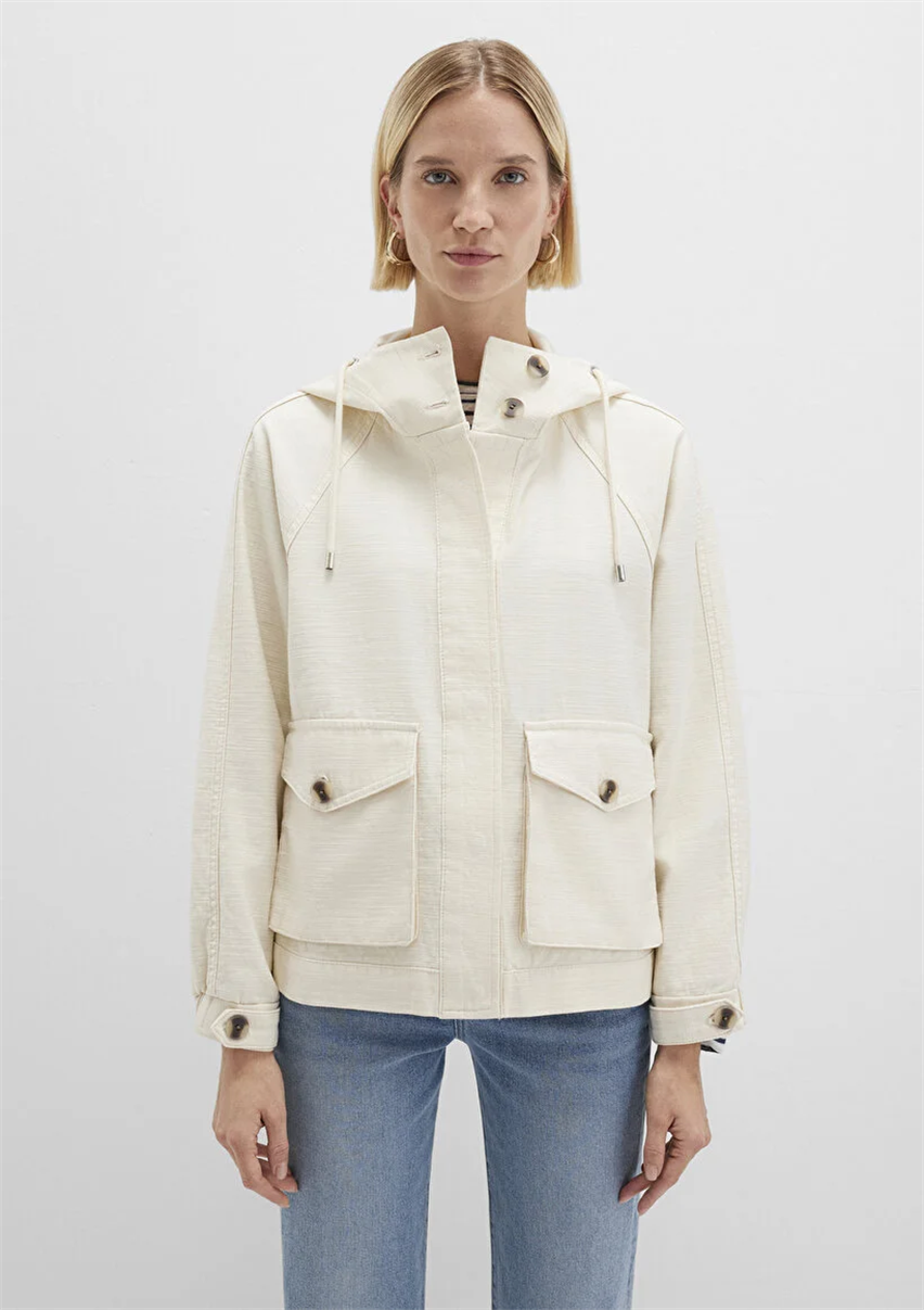 Kadın Krem M1110625-89513 Mevsimlik Mont