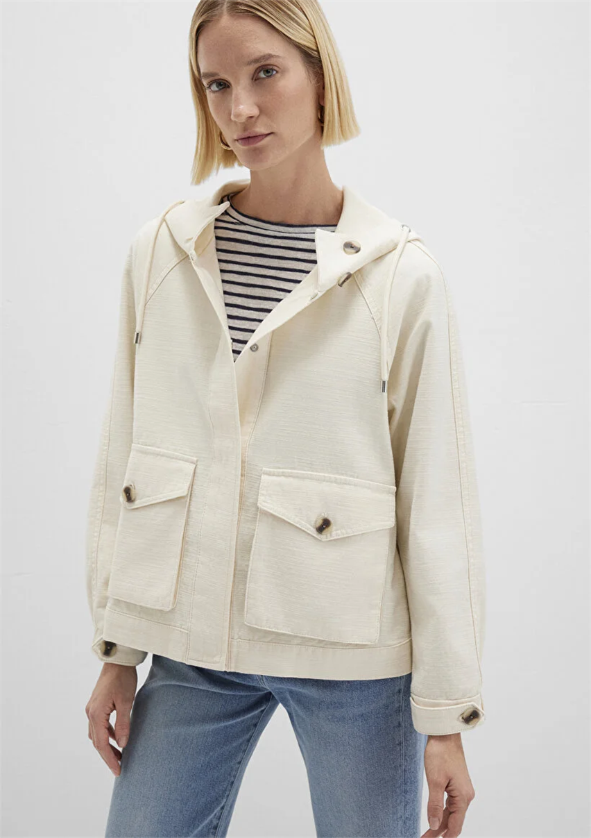 Kadın Krem M1110625-89513 Mevsimlik Mont