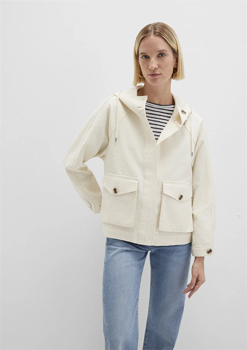 Kadın Krem M1110625-89513 Mevsimlik Mont