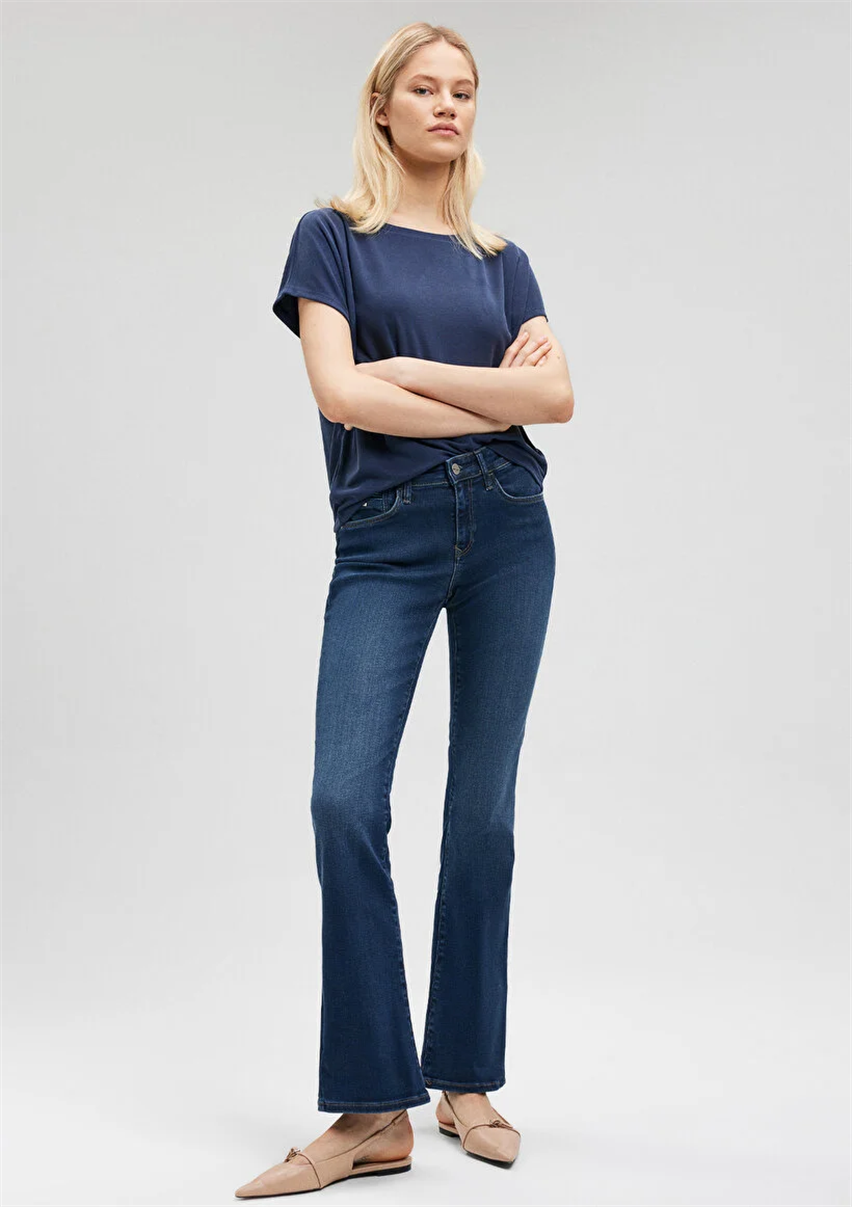 Kadın Mavi M1013684068 Molly Kot Pantolon