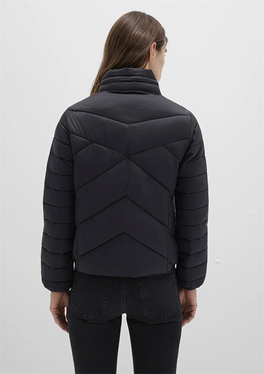 Kadın Siyah M110698-900 Dik Yaka Mont