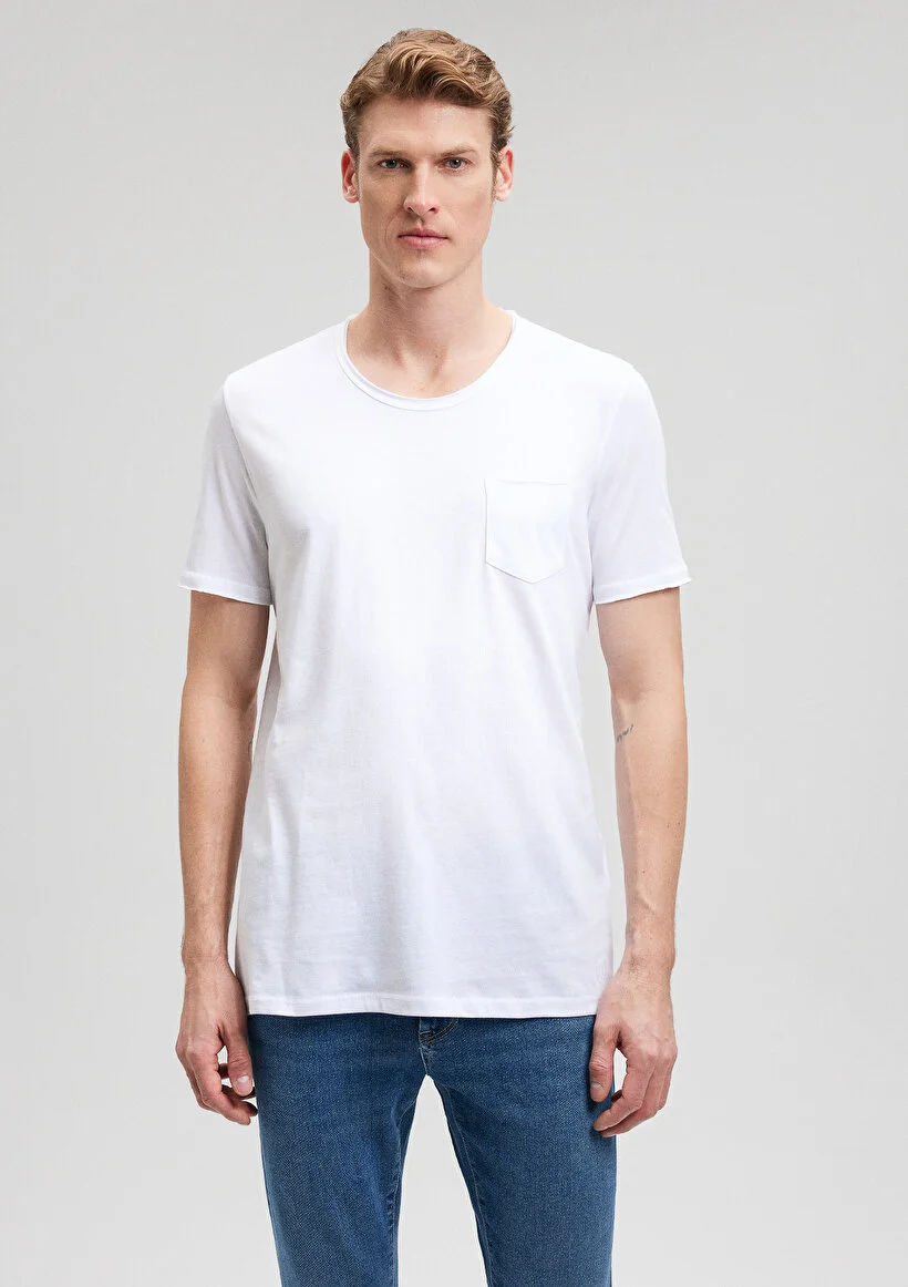 Pranga Erkek Beyaz M062772-20843 Cepli T-Shirt - TSH.ERK.356