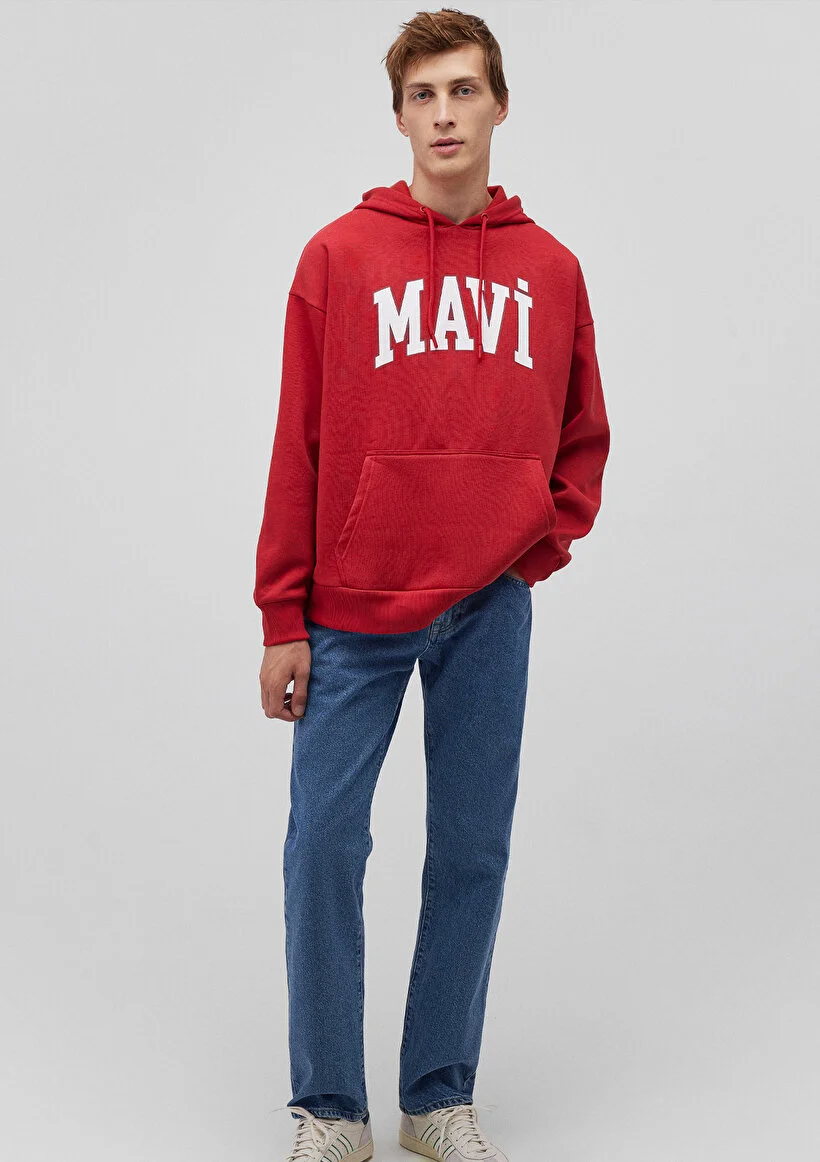 Pranga Erkek Kırmızı M067149-86417 Kapişonlu Sweatshirt - SWT.ERK.208