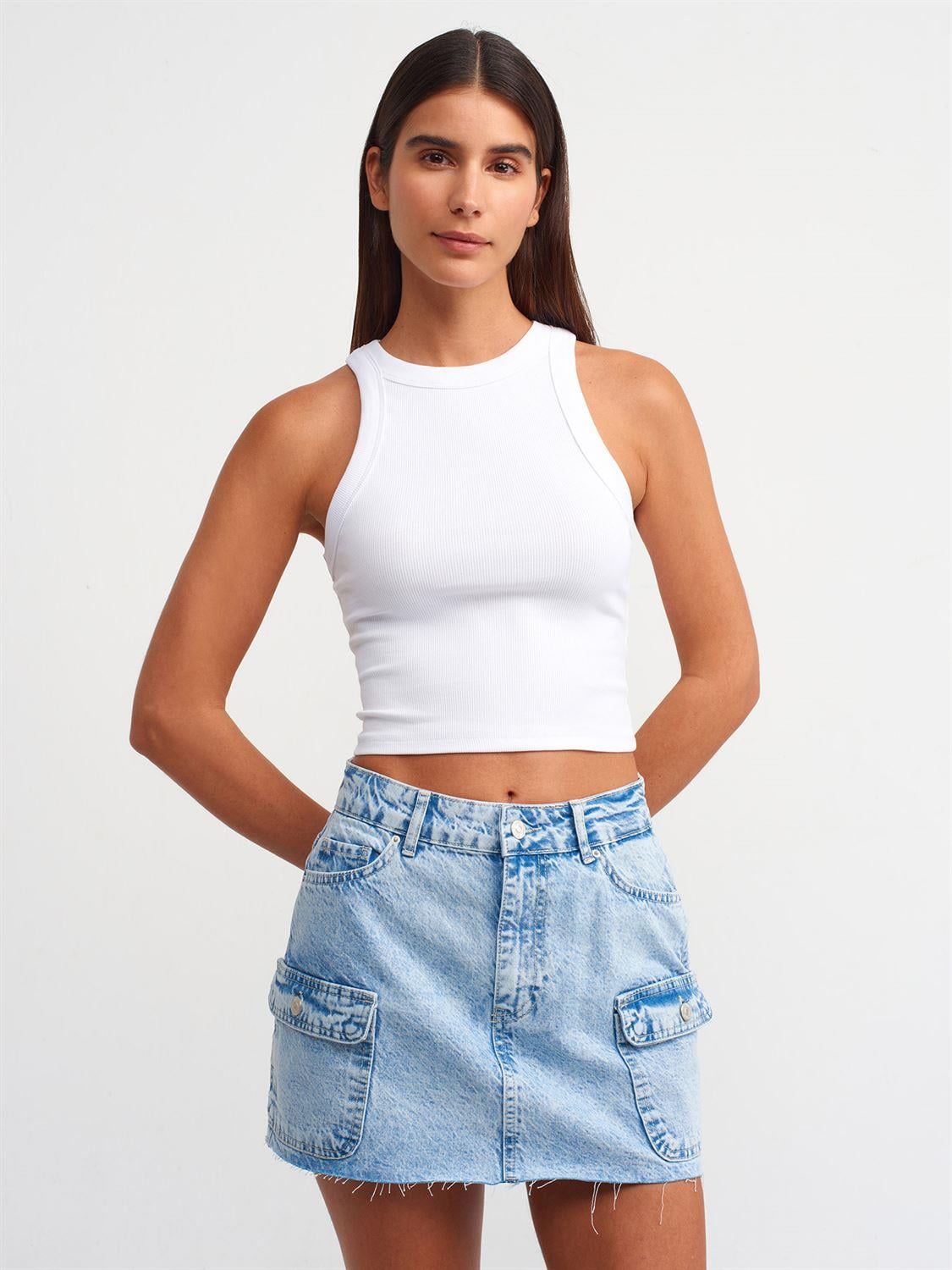 Pranga Kadın Beyaz Crop Top - ATL.KD.0154