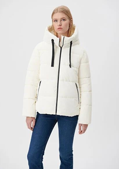 Pranga Kadın Beyaz M1110043-83043 Kapüşonlu Mont - MNT.KD.0128