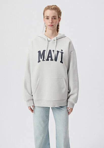 Pranga Kadın Gri M1600361-34322 Kapüşonlu Sweatshırt - SWT.KD.0157