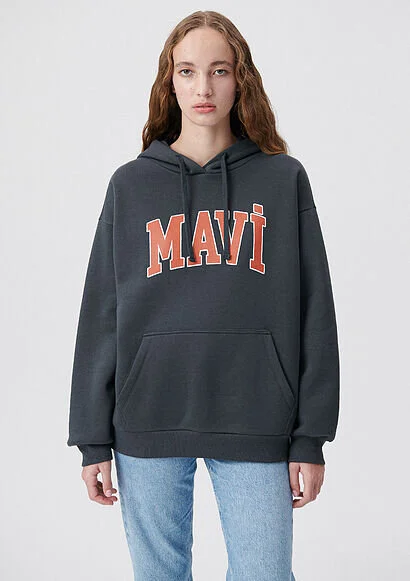 Pranga Kadın Gri M1600361-80106 Kapüşonlu Sweatshırt - SWT.KD.0161