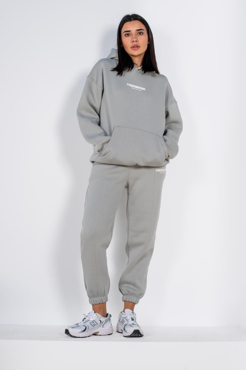 Pranga Kadın Gri Sweatshirt  Eşofman Takımı - ESF.KD.0079