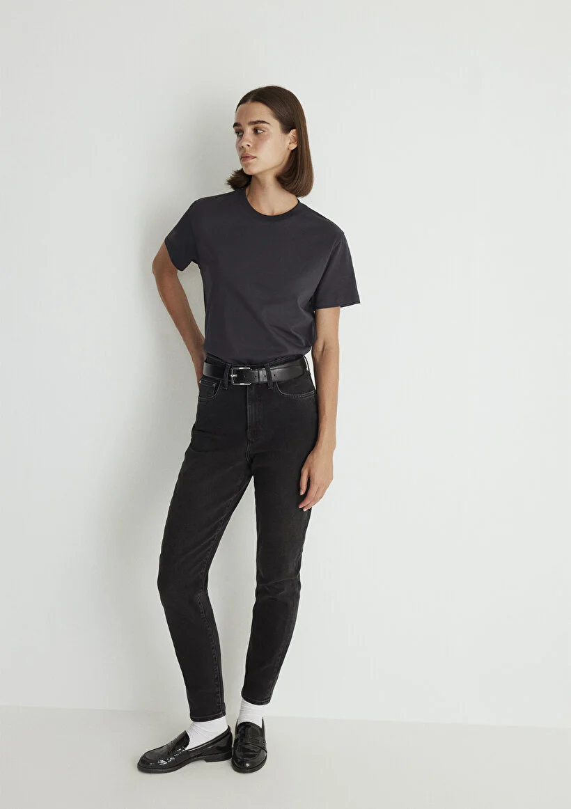 Pranga Kadın Siyah M101077-82224 Star Mom Jeans - PNT.KD.0569