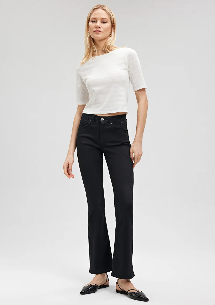 Pranga Kadın Siyah M1013624623 Molly İspanyol Paça Pantolon - PNT.KD.0974