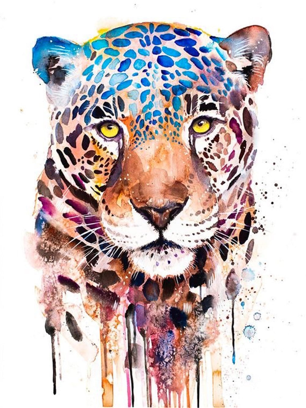 CANLILARMarcel Sanat Elmas Mozaik Tablo & Diamond Painting TurkeyM20173300Renkli Leopar Elmas Mozaik Tablo 41x55cm