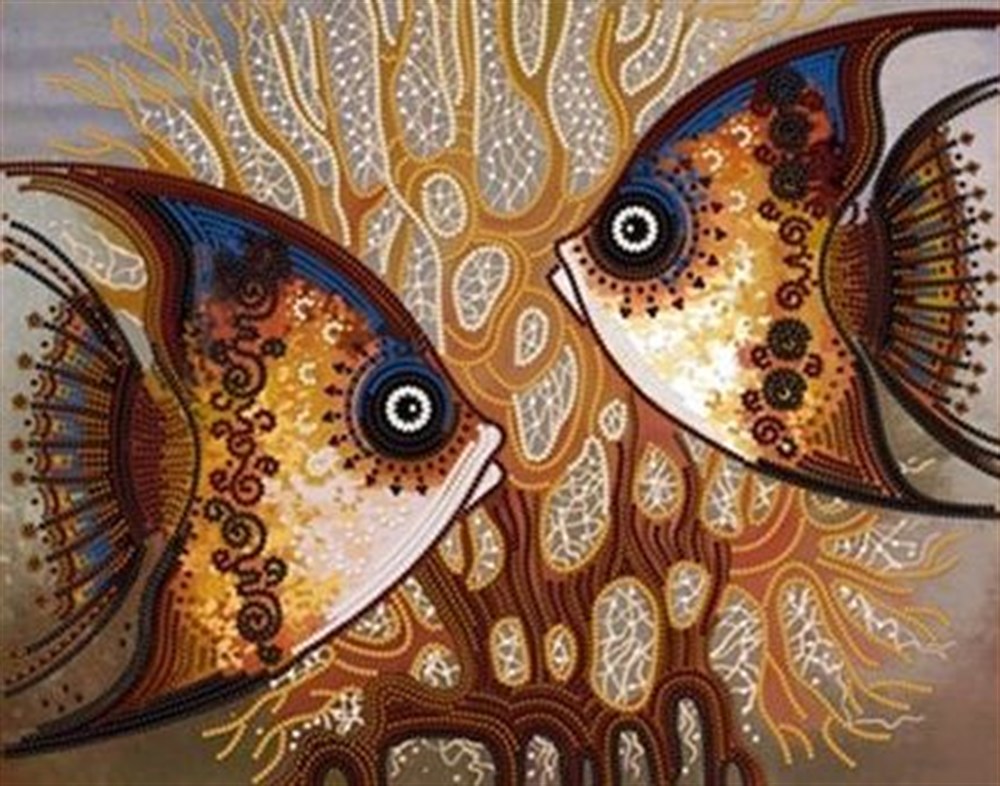 CANLIMarcel Sanat Elmas Mozaik Tablo & Diamond Painting TurkeyM20176543Kahverengi Balıklar Marcel Sanat Elmas Mozaik Tablo 74x58cm 