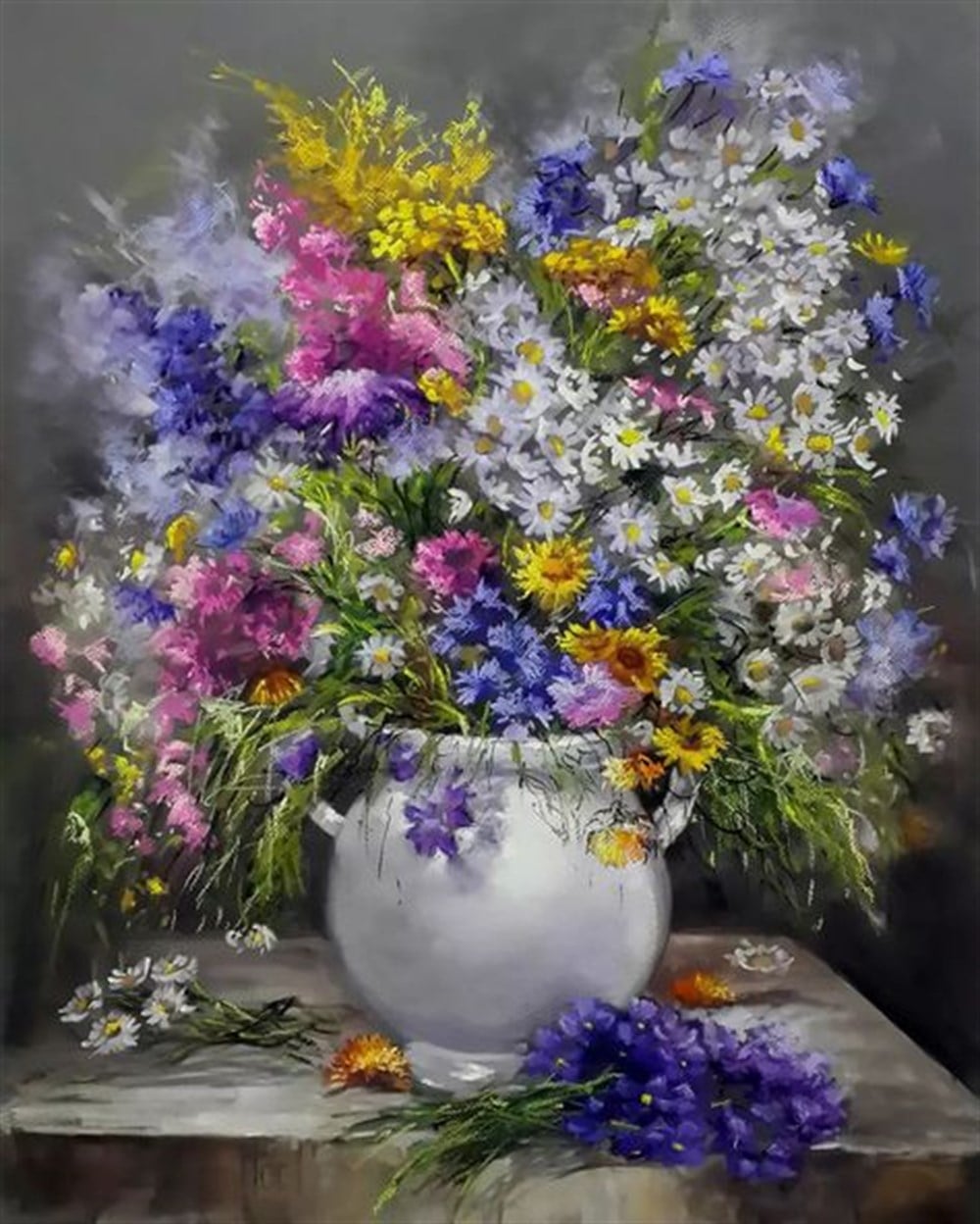 ÇİÇEKMarcel Sanat Elmas Mozaik Tablo & Diamond Painting TurkeyM20176171Taze Bahar Çiçekleri Marcel Sanat Elmas Mozaik Tablo 51X66cm