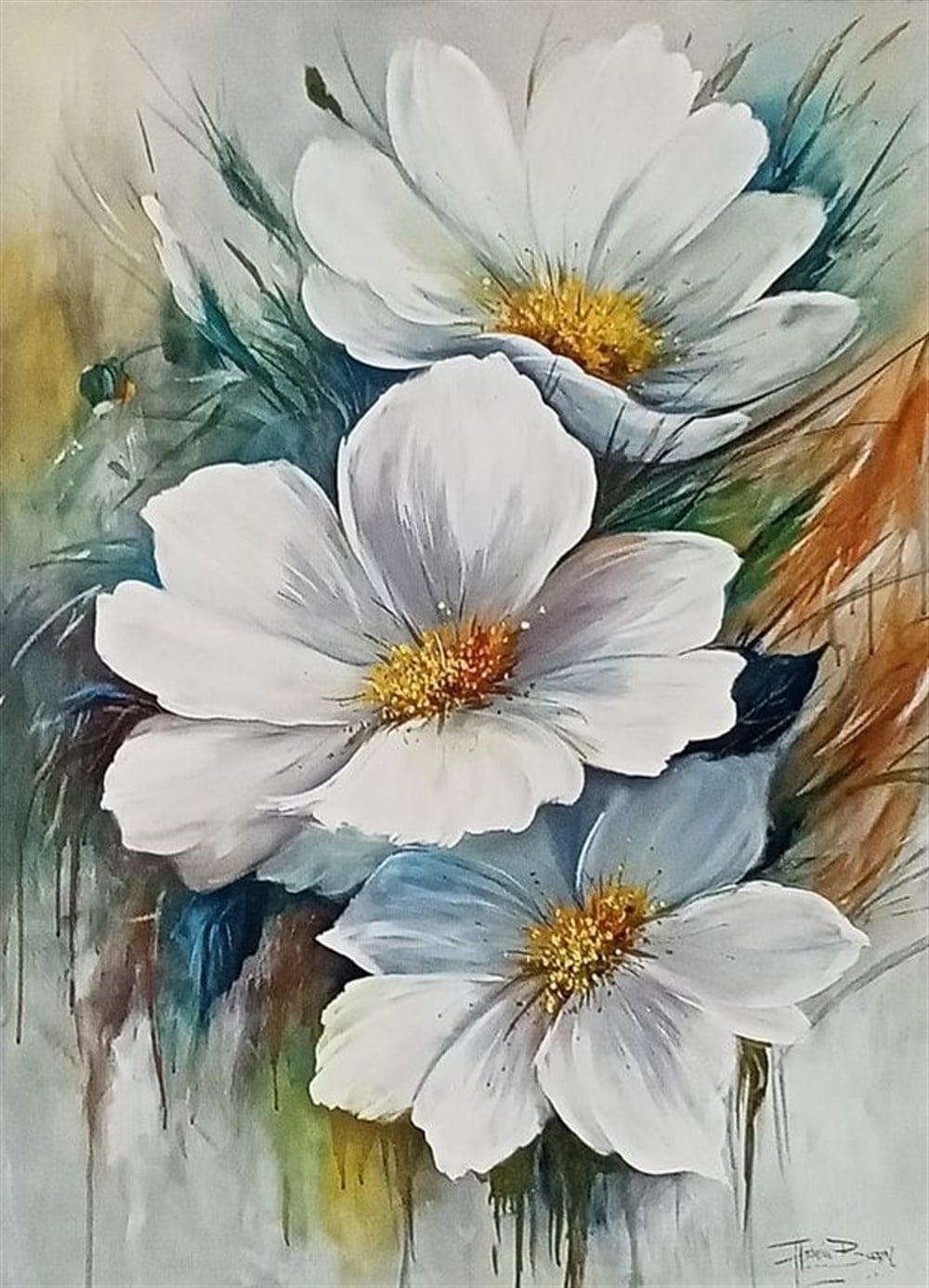 ÇİÇEKMarcel Sanat Elmas Mozaik Tablo & Diamond Painting TurkeyM20176522Üç Beyaz Çiçek Marcel Sanat Elmas Mozaik Tablo 41X58cm