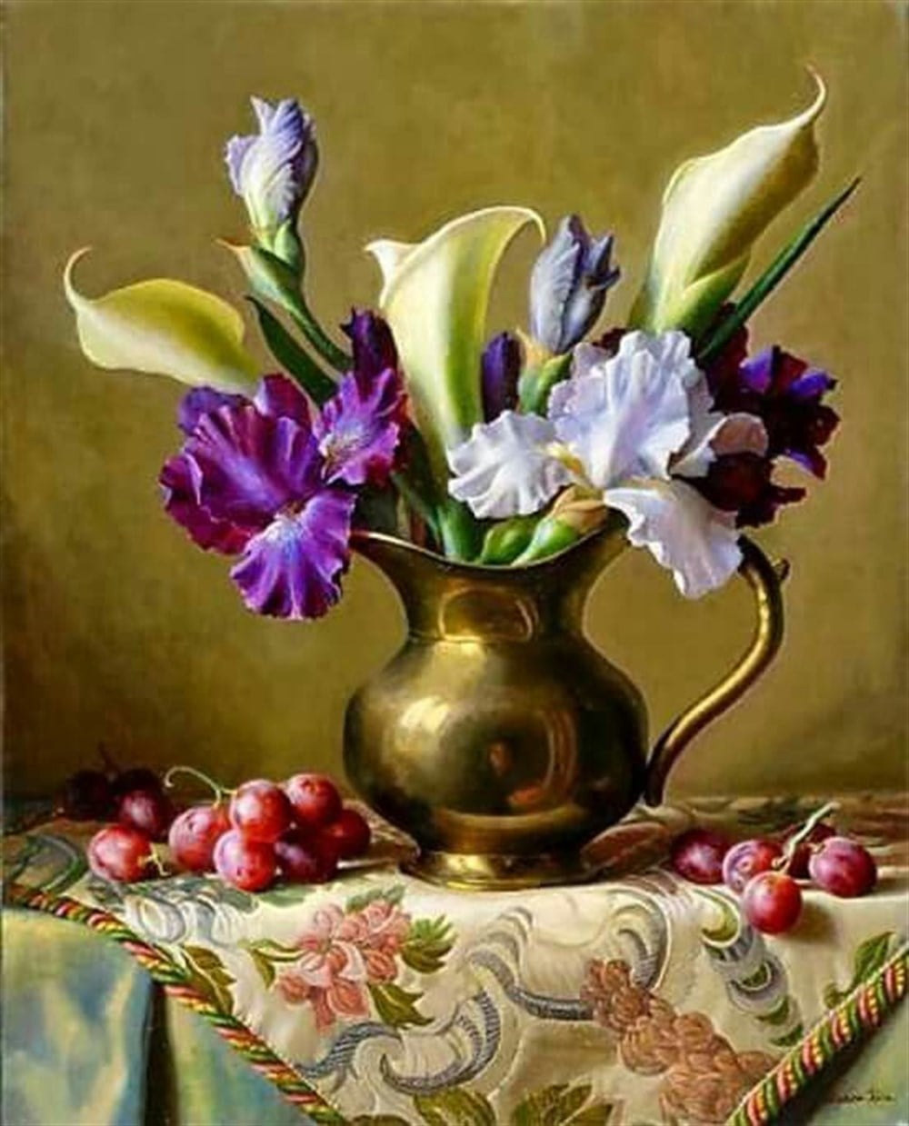 ÇİÇEKMarcel Sanat Elmas Mozaik Tablo & Diamond Painting TurkeyM20176610Bakır Sürahideki Çiçekler Marcel Sanat Elmas Mozaik Tablo 53X66cm