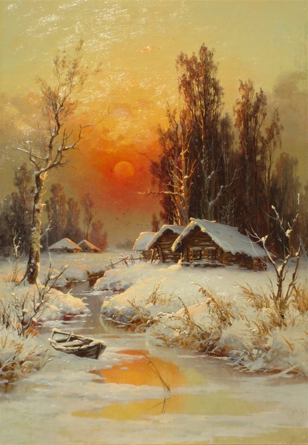 Kar ve Güneş Elmas Mozaik Tablo 41x58cm