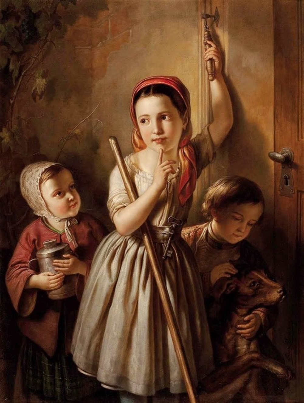 Adam Brenner (Austria 1800-891) Die Heimkehr (Eve Dönüş)Marcel Sanat Elmas Mozaik Puzzle Tablo 48x64