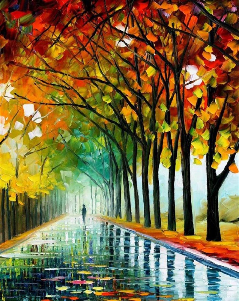 Lenoid Afremov Ormanda Yürüyüş Elmas Mozaik Tablo 40x50cm