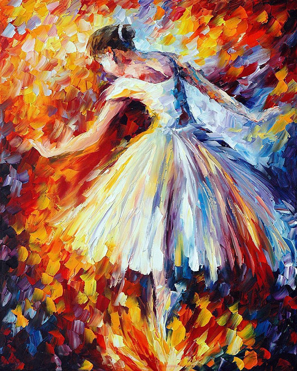 Leonid Afremov Soyut Balerin Tablosu Elmas Mozaik 40x50cm