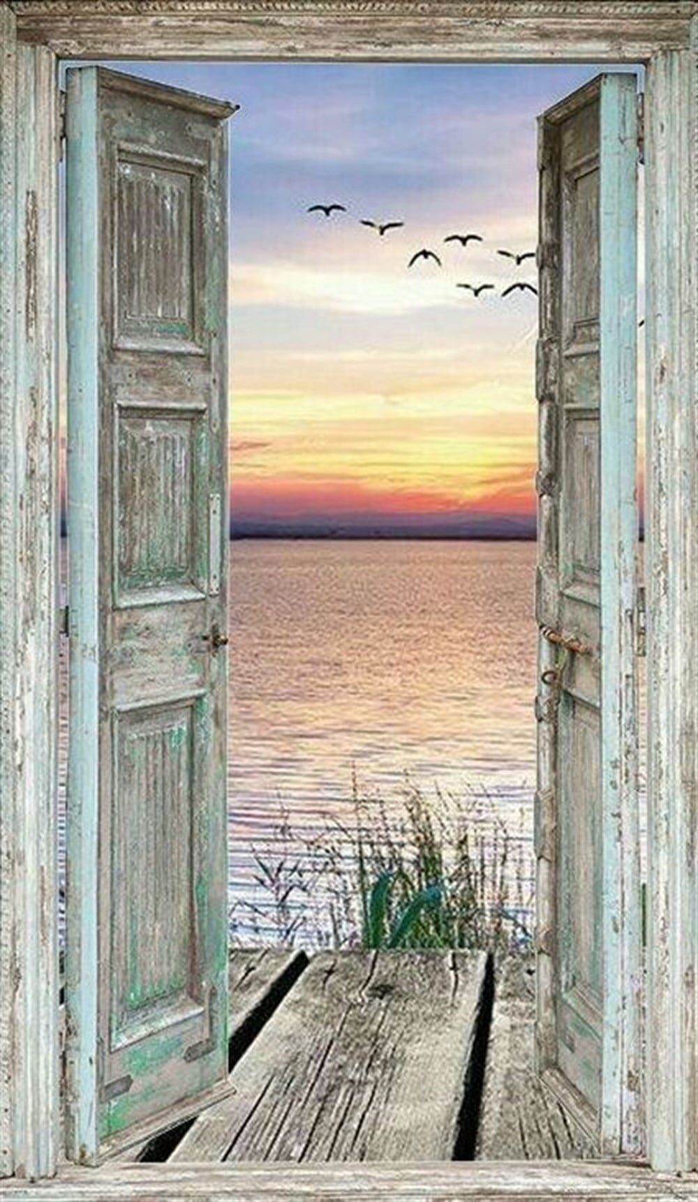 MANZARAMarcel Sanat Elmas Mozaik Tablo & Diamond Painting TurkeyM20176427Ahşap Kapı Ve Manzara Marcel Sanat Elmas Mozaik Tablo 41X69cm